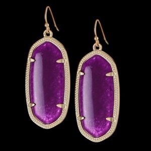 Kendra Scott Elle Gold Earrings in Purple Jade
